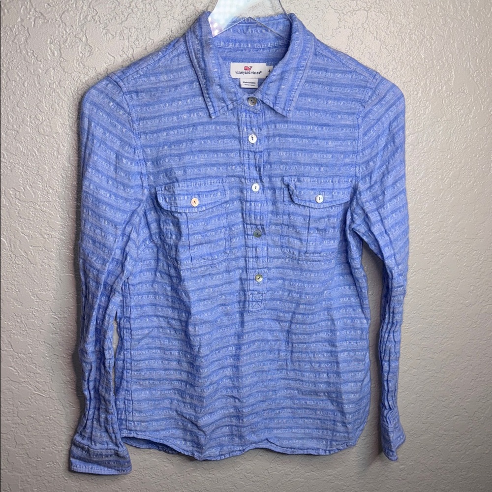 Vineyard Vines Light Blue Patterned Button Down S… - image 2